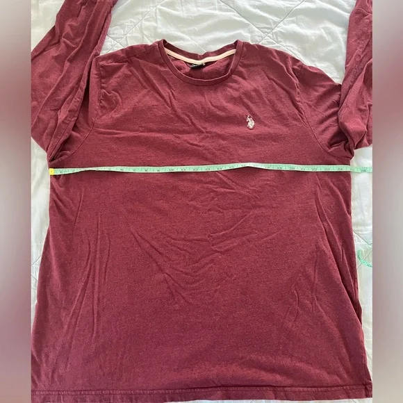 ๐Free with Purchase!๐ US Polo Burgundy Long Sleeve Tshirt size XXL - Picture 4 of 5